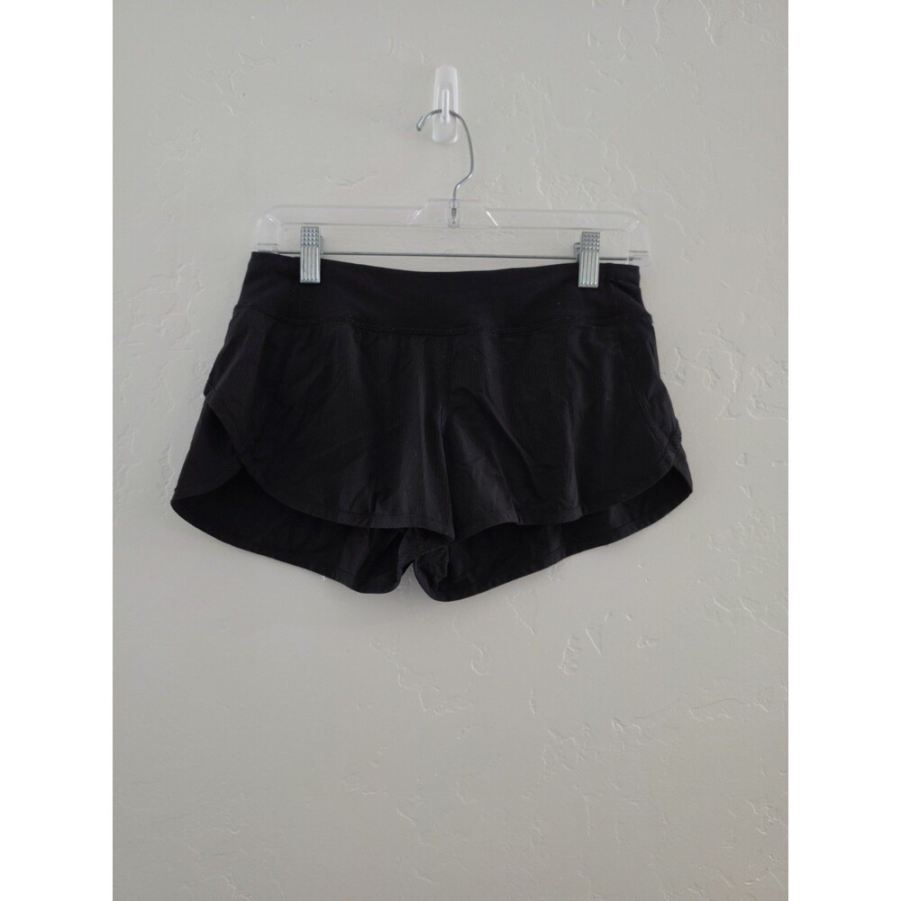 Ivivva by Lululemon Girls Black Athletic Shorts Zipper Pocket Size 14